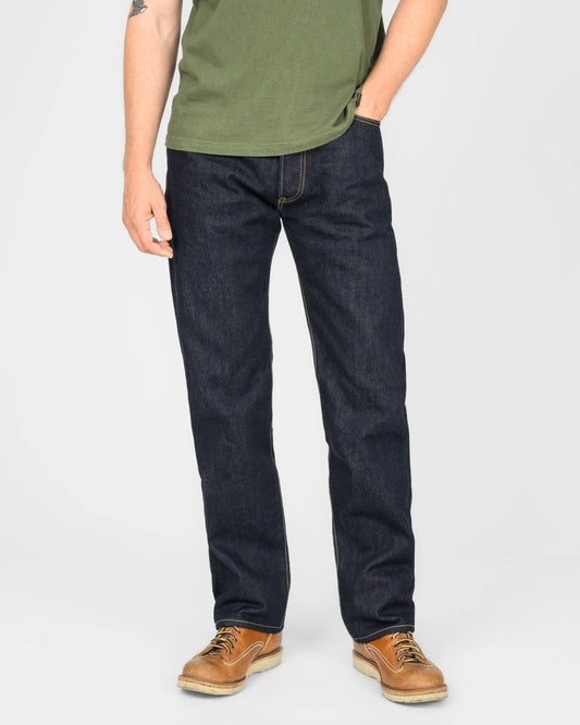 Iron Heart IH-1955S-142 14oz selvedge denim 1955 vintage tapered jeans indigo detail view