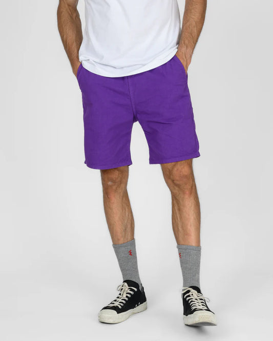 IH-729-PUR COTTON EASY SHORTS - PURPLE