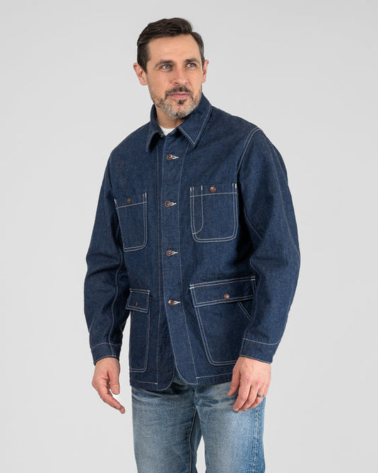 IHJ-149-IND Iron Heart Lined Chore Jacket - Indigo