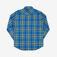 Load image into Gallery viewer, IHSH-370-BLU, Ultra Heavy Flannel Tartan Check Western Shirt - Blue