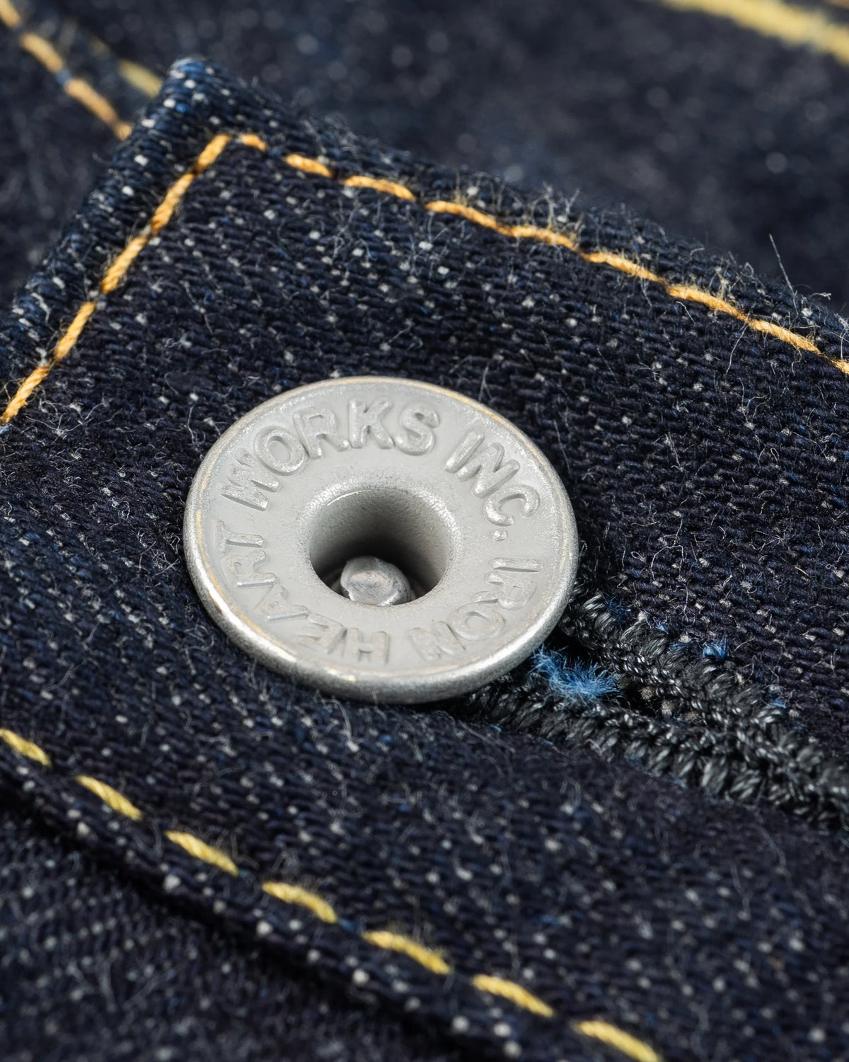 Iron Heart IH-1955S-142 14oz selvedge denim 1955 vintage tapered jeans indigo detail view