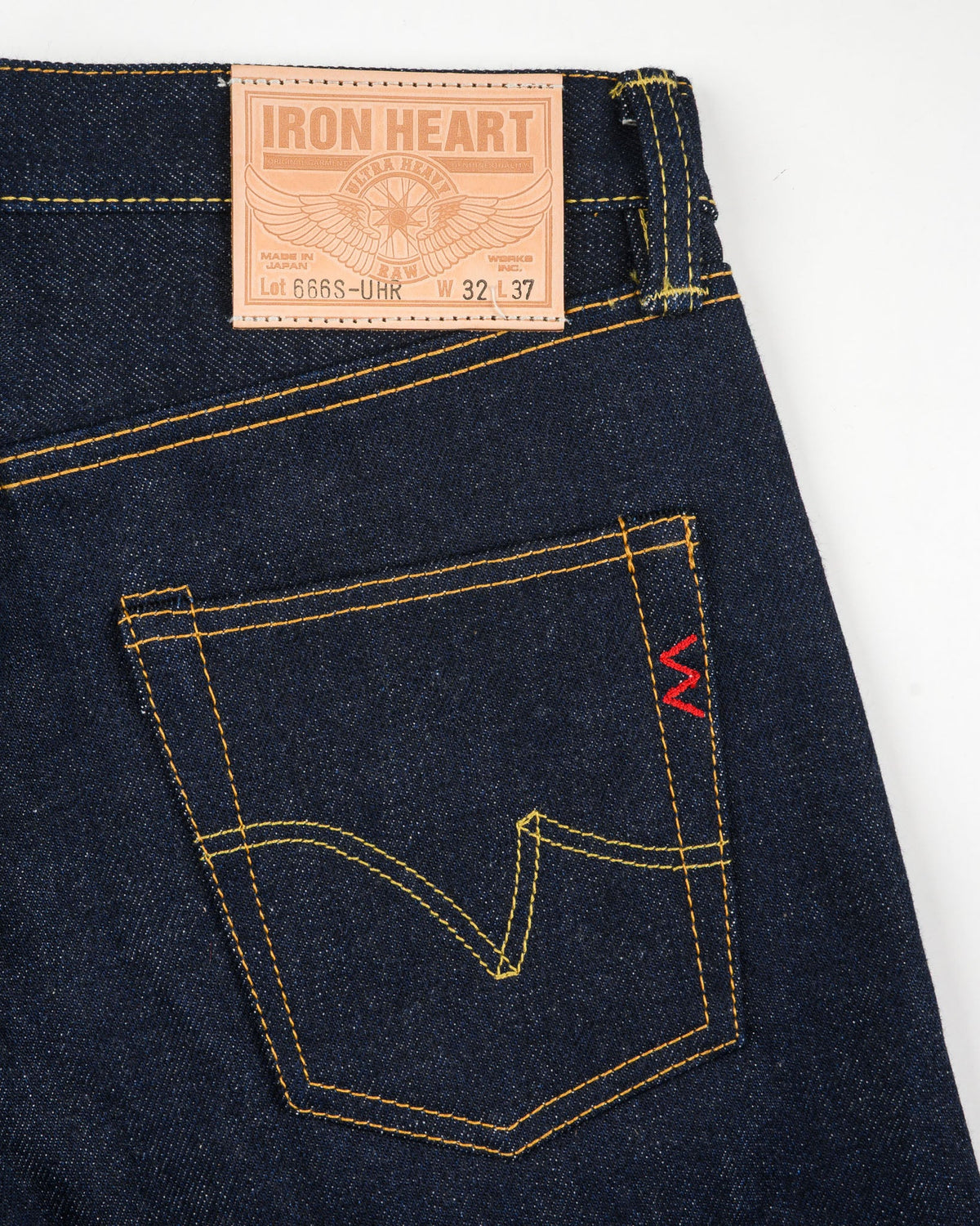 Iron Heart IH-666S-UHR 21oz Ultra Heavy Raw selvedge denim jeans indigo product photo