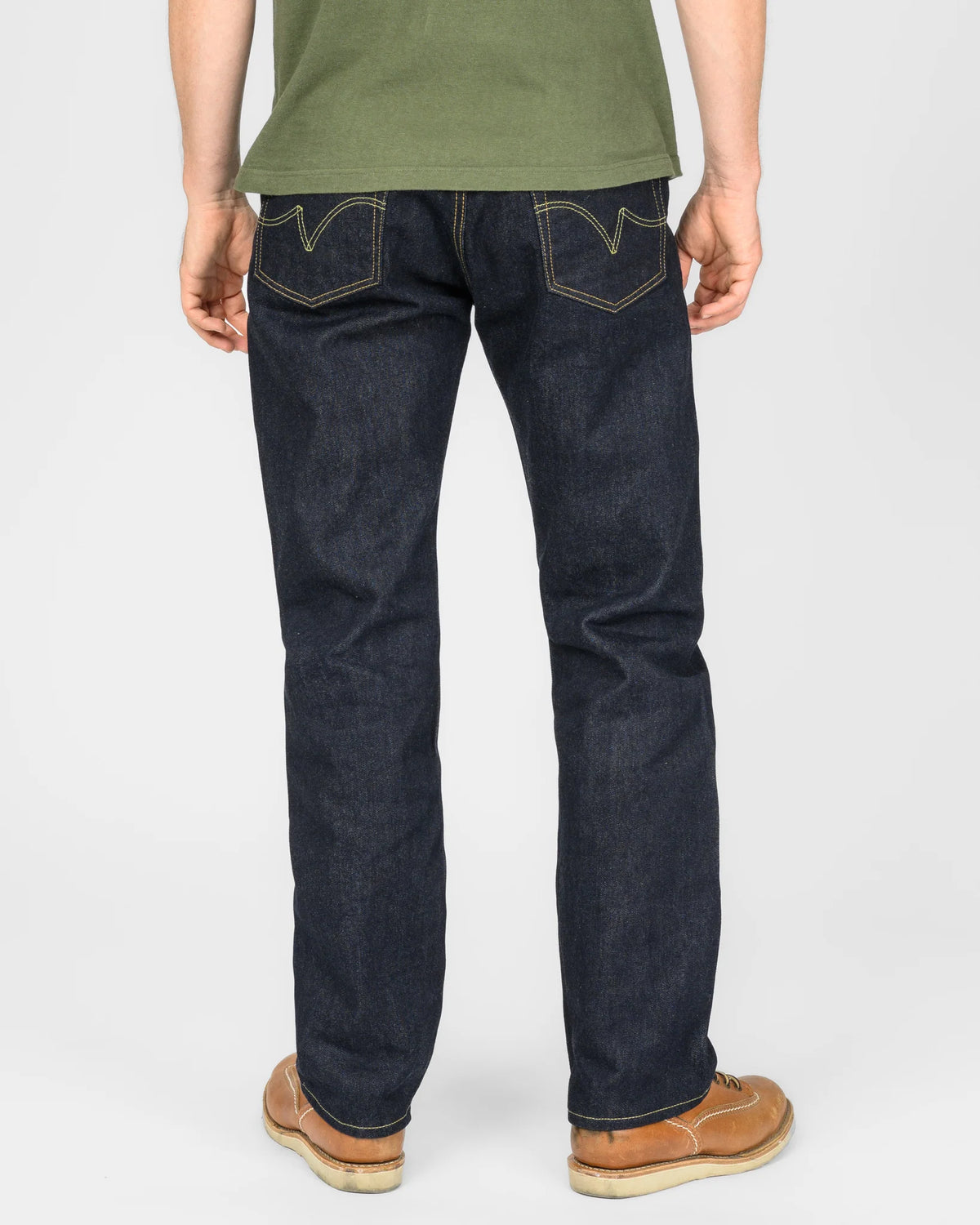 Iron Heart IH-1955S-142 14oz selvedge denim 1955 vintage tapered jeans indigo detail view