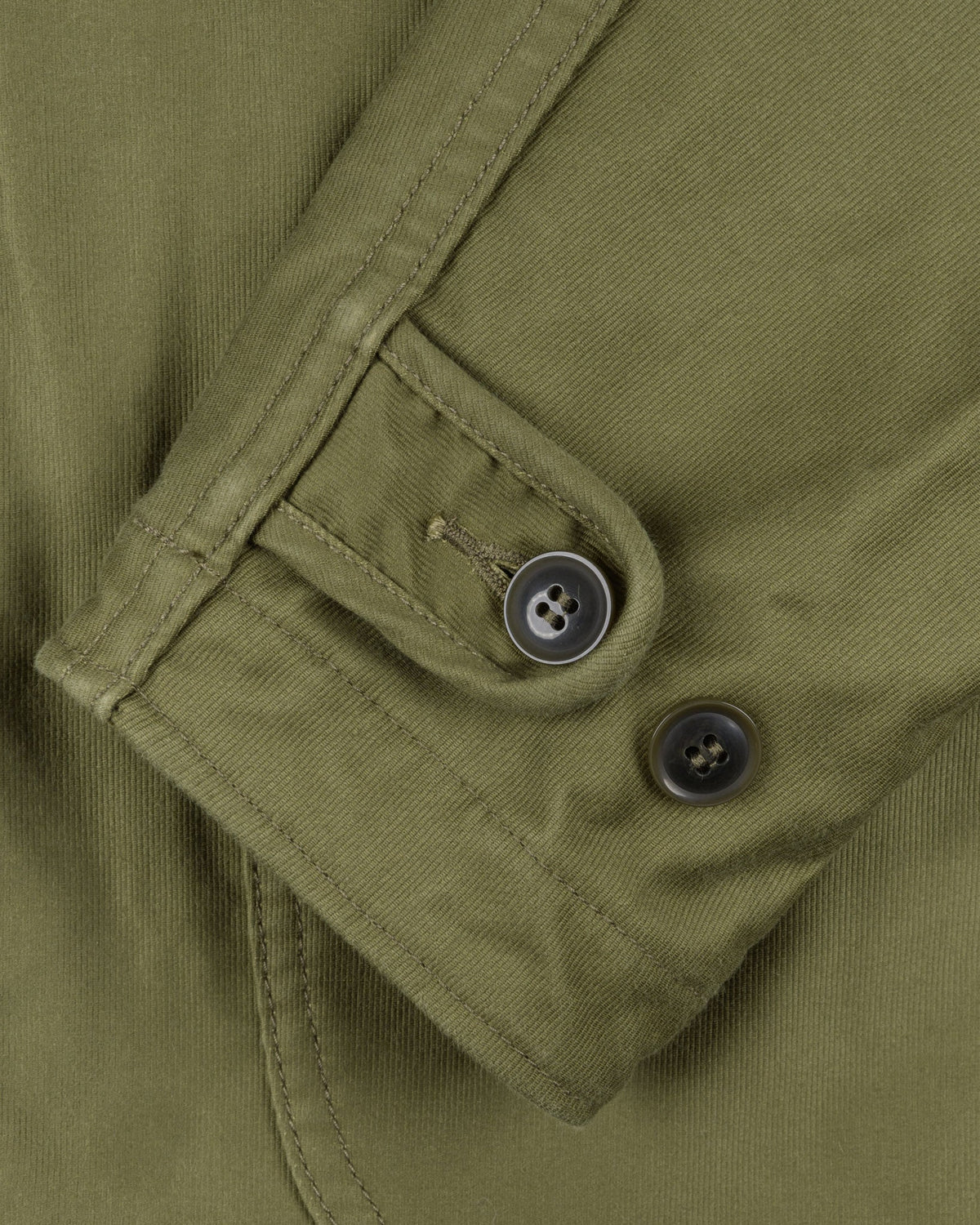 Iron Heart IHM-53-ODG 12oz whipcord N1 deck jacket olive drab green detail view