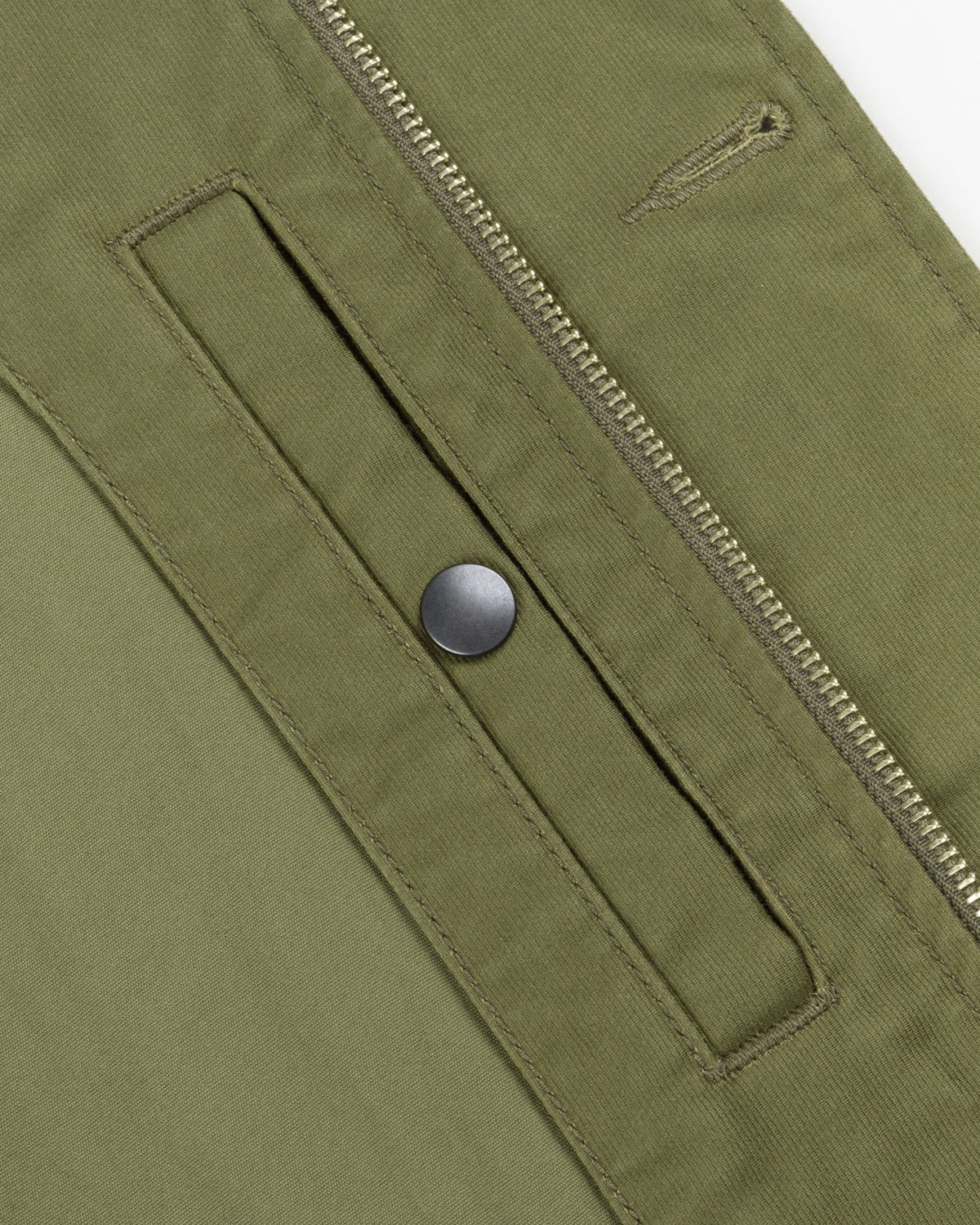 Iron Heart IHM-53-ODG 12oz whipcord N1 deck jacket olive drab green detail view