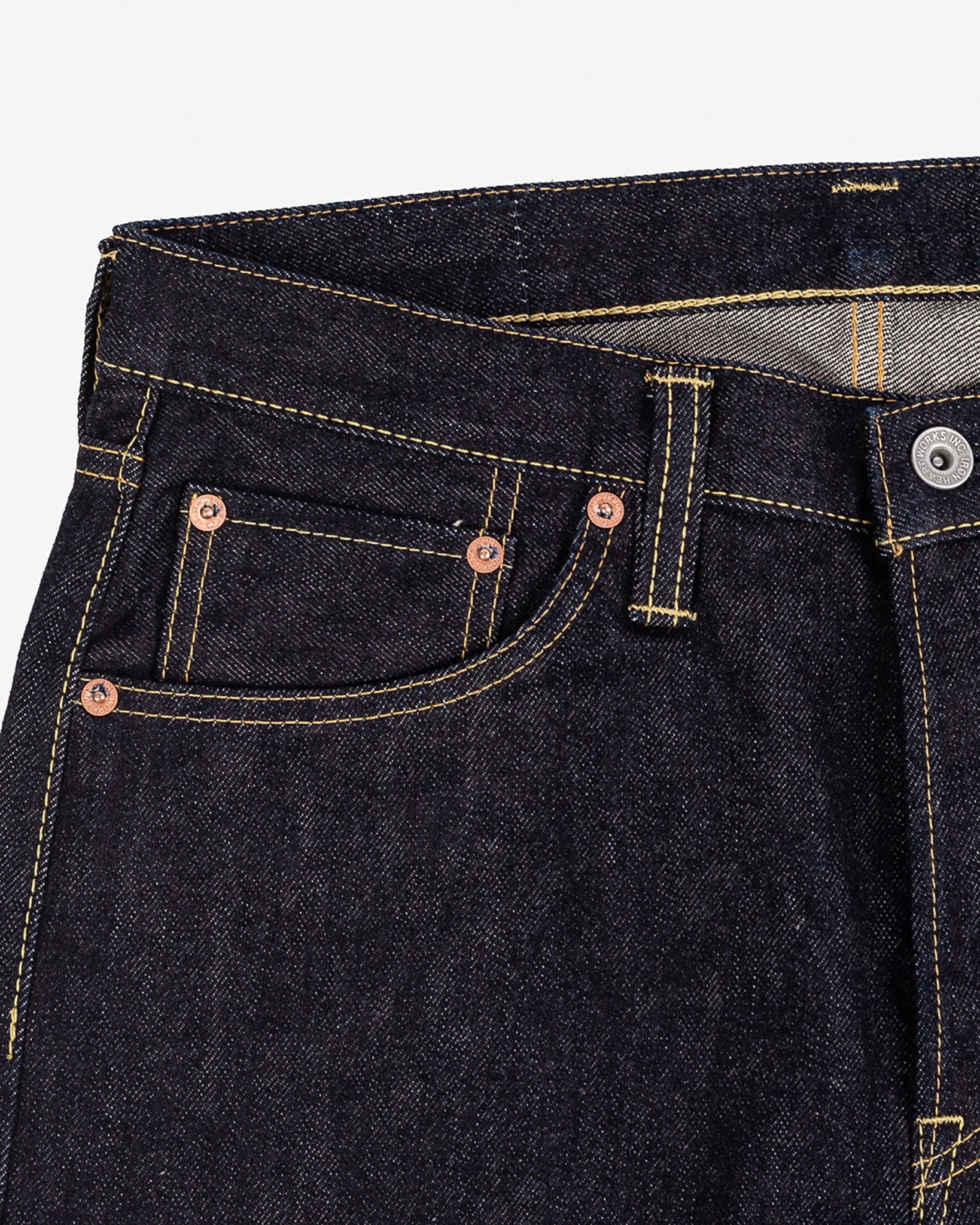 Iron Heart IH-666S-14 14oz selvedge jeans indigo pocket detail