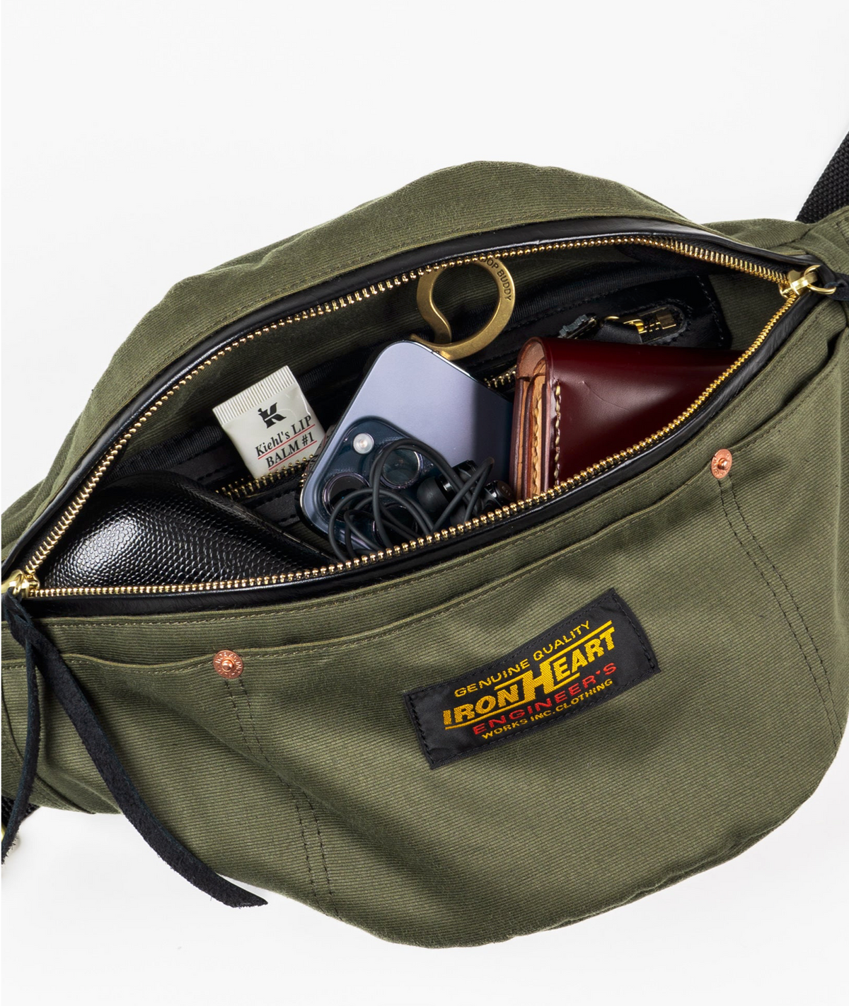 Iron Heart IHE-53 Waist Bag in Olive — detail view