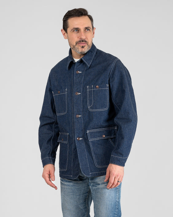 IHJ-149-IND Iron Heart Lined Chore Jacket - Indigo