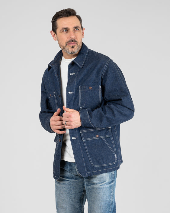 IHJ-149-IND Iron Heart Lined Chore Jacket - Indigo