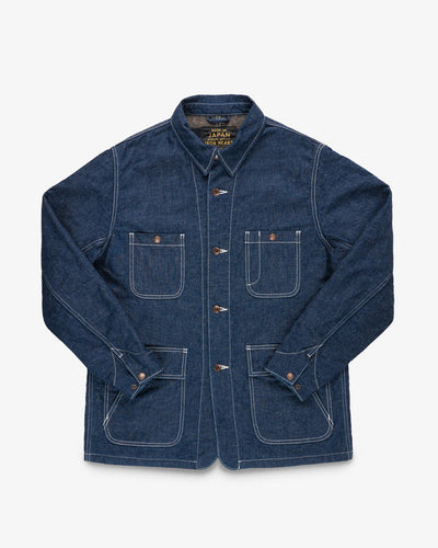 IHJ-149-IND Iron Heart Lined Chore Jacket - Indigo