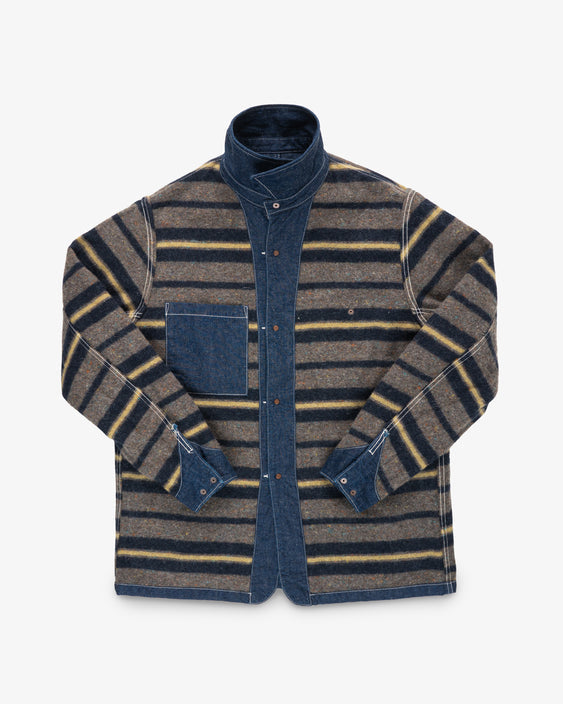 IHJ-149-IND Iron Heart Lined Chore Jacket - Indigo