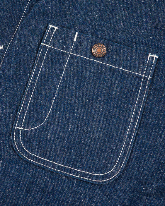 IHJ-149-IND Iron Heart Lined Chore Jacket - Indigo