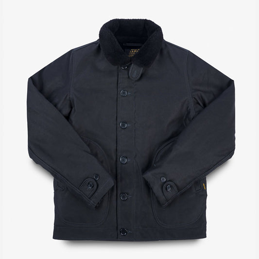 IHM-35-BLK - Oiled Whipcord N1 Deck Jacket - Black