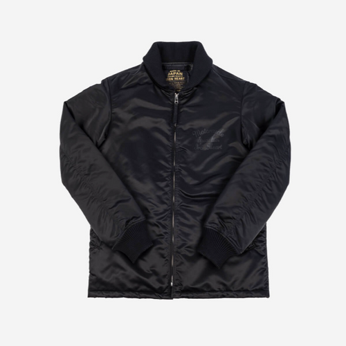Quilt Lined Nylon Jacket - Black