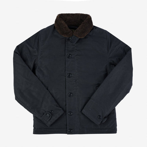 IHM-37-BLK - Oiled Whipcord N1 Deck Jacket - Black