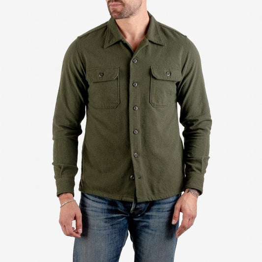 IHSH-346-ODG, 10oz Recycled Nylon Mechanic Work Shirt - Olive Drab Green