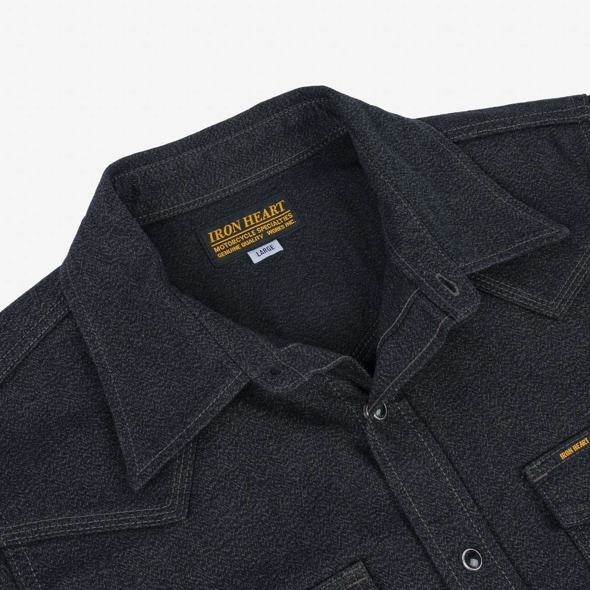 IHSH-367-BLK 10oz Mock Twist Twill Western Shirt - Black