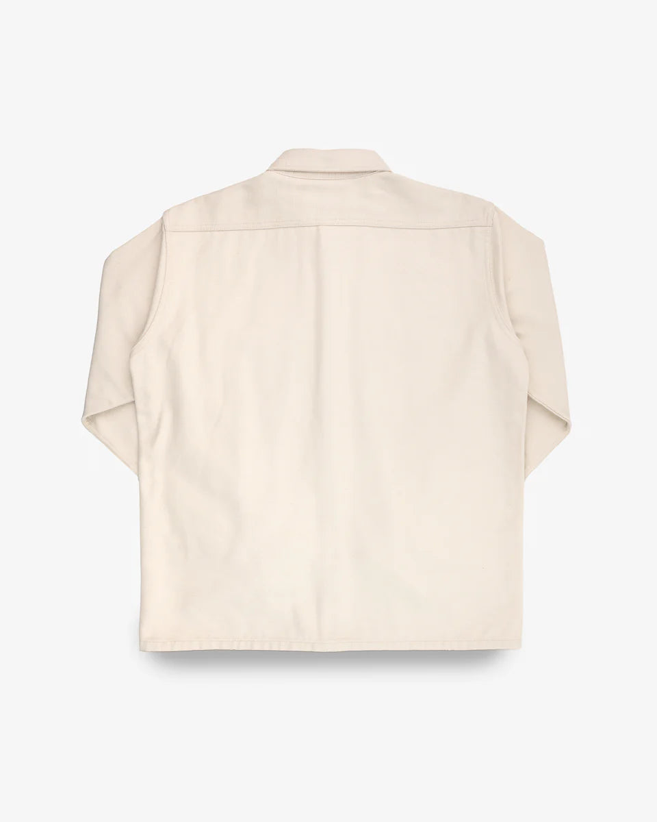 Iron Heart IHSH-423 ivory oxford overshirt - back view showing construction