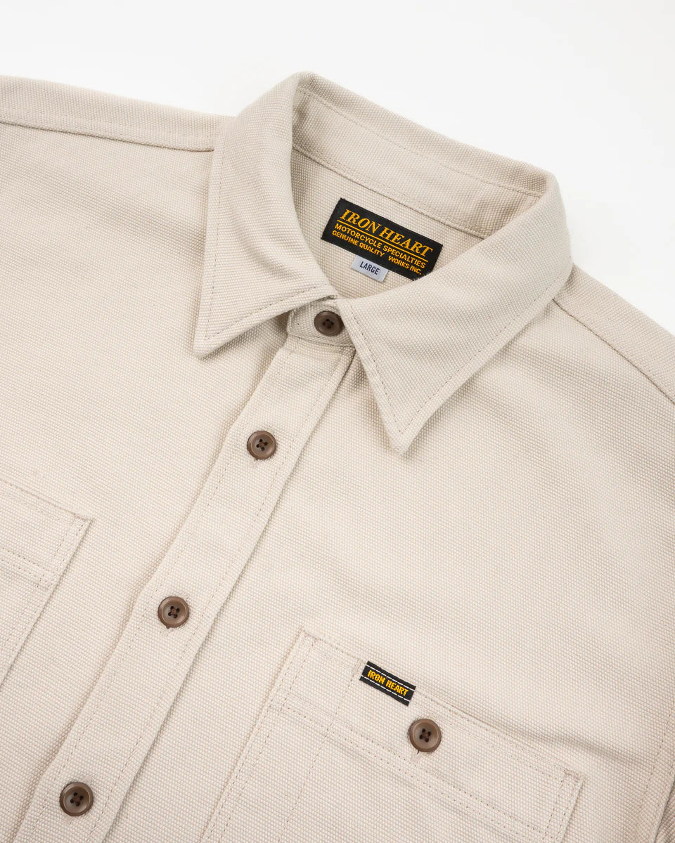 Iron Heart IHSH-423 work overshirt - detail of chest pocket 