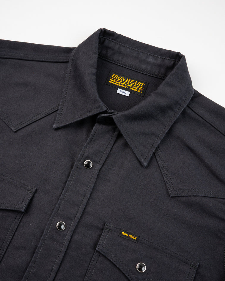 Iron Heart IHSH-426 black moleskin shirt - side view
