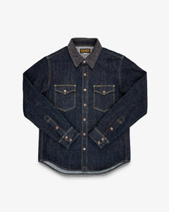 IHSH-427-IND Iron Heart 16oz Selvedge Denim CPO Shirt  - INDIGO