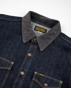 IHSH-427-IND Iron Heart 16oz Selvedge Denim CPO Shirt  - INDIGO