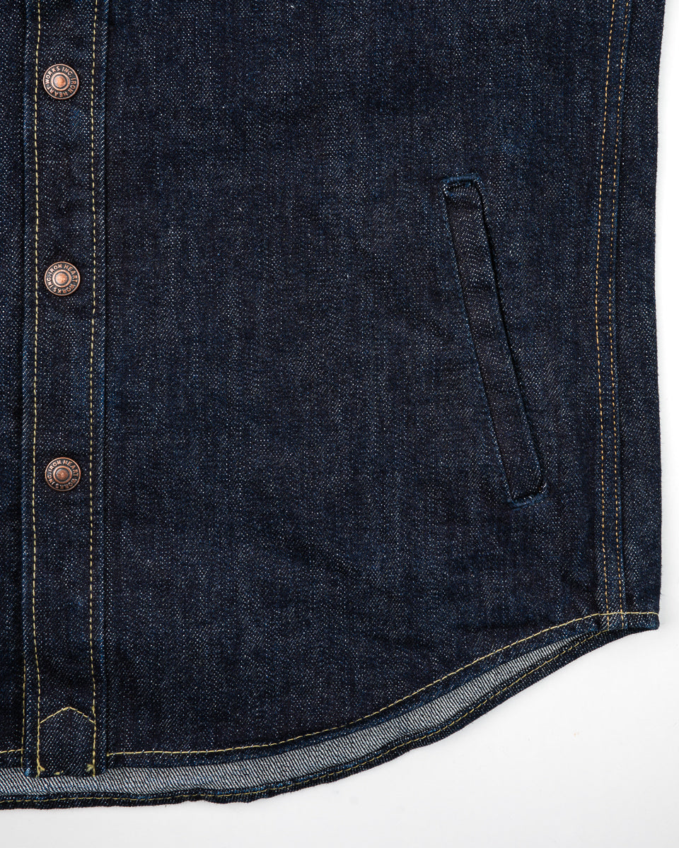 Iron Heart IHSH-427 CPO shirt - close-up of 16oz denim fabric texture