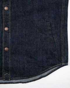 IHSH-427-IND Iron Heart 16oz Selvedge Denim CPO Shirt  - INDIGO