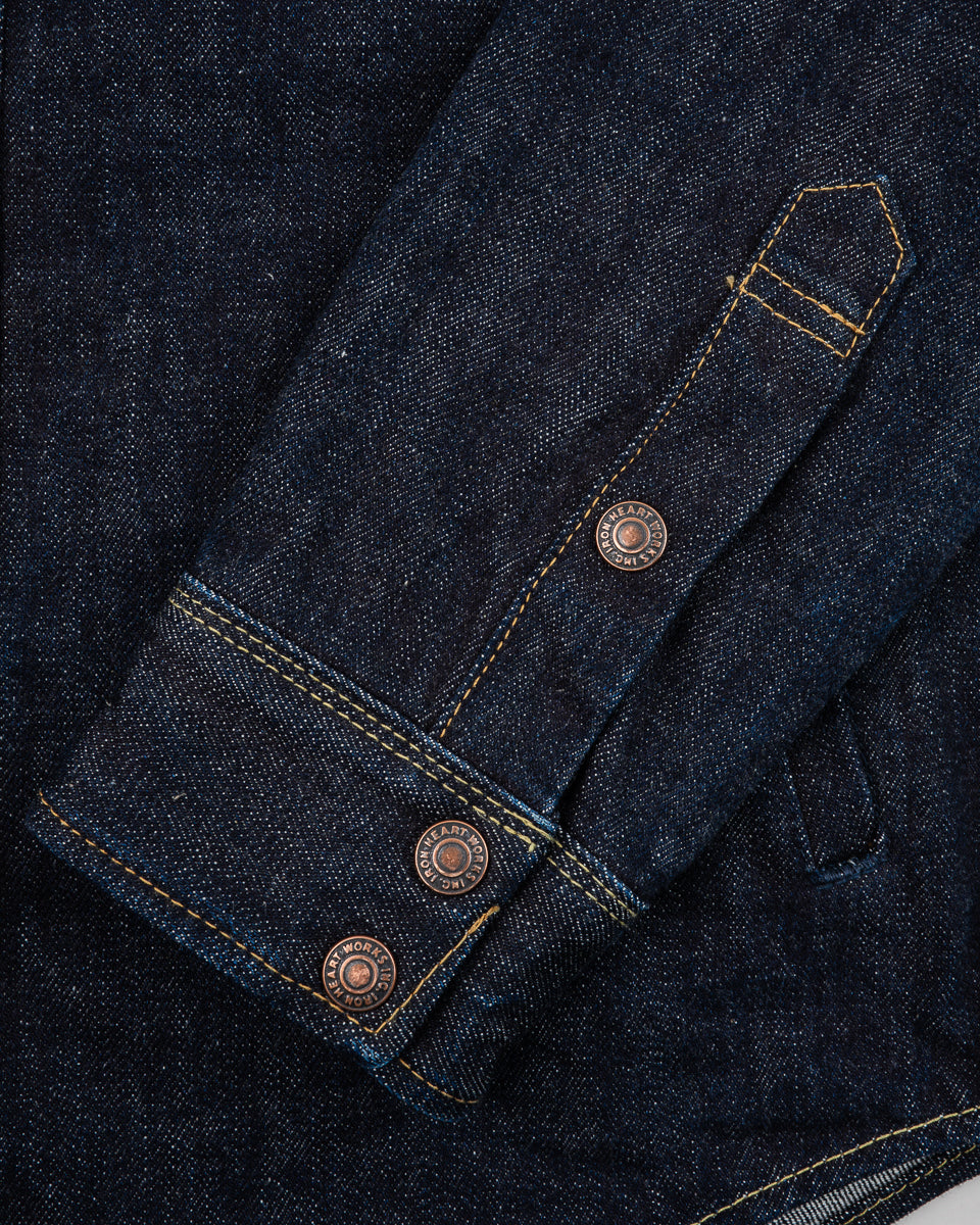 Iron Heart IHSH-427 indigo denim shirt - chest pocket detail