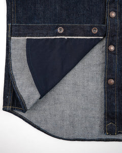 IHSH-427-IND Iron Heart 16oz Selvedge Denim CPO Shirt  - INDIGO