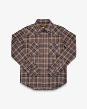 Load image into Gallery viewer, IHSH-431-BRN - Slubby Heavy Flannel Check Western Shirt - Brown