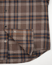 Load image into Gallery viewer, IHSH-431-BRN - Slubby Heavy Flannel Check Western Shirt - Brown