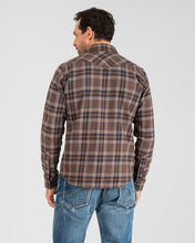 Load image into Gallery viewer, IHSH-431-BRN - Slubby Heavy Flannel Check Western Shirt - Brown