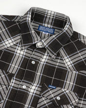 Load image into Gallery viewer, IHSH-439-BLK Iron Heart 9oz Selvedge Flannel Check Western Shirt - Black