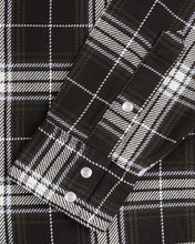 Load image into Gallery viewer, IHSH-439-BLK Iron Heart 9oz Selvedge Flannel Check Western Shirt - Black