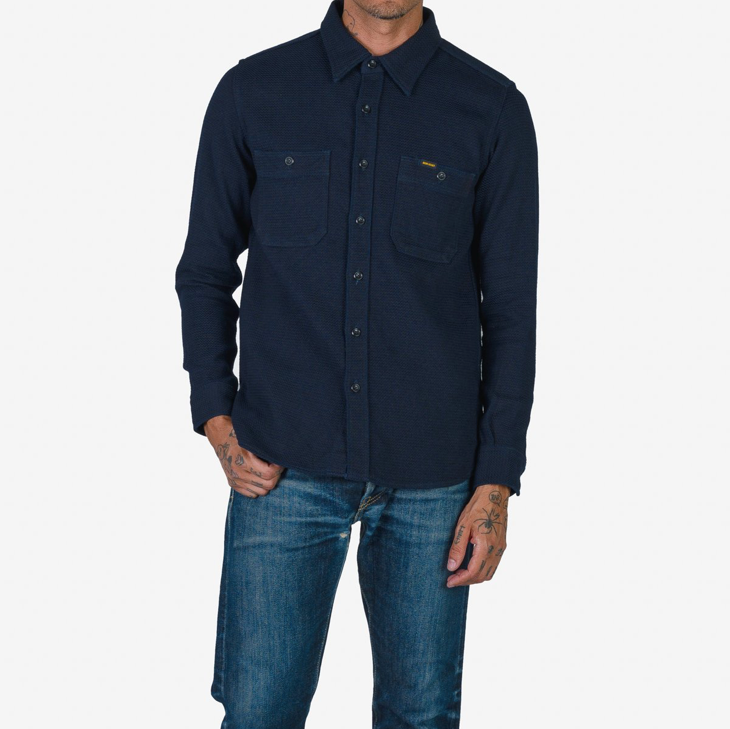 IHSH-380-IND 12oz Dobby Cloth Work Shirt - Indigo