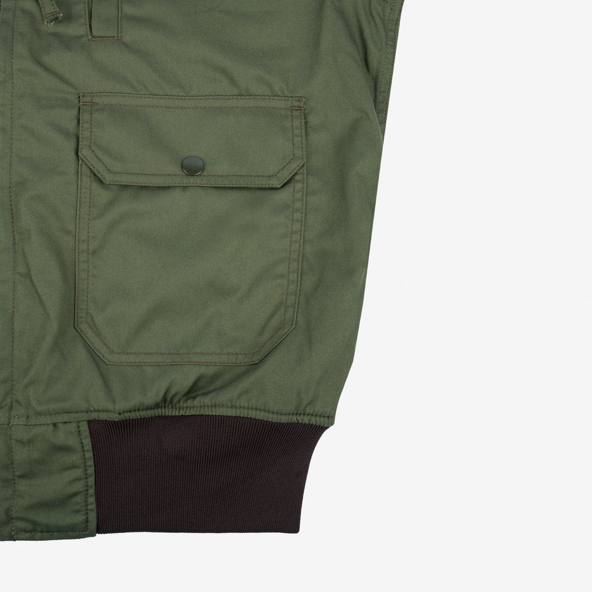 An Iron heart reversible tanker jacket with one side in olive and the other in black,  IHJ-130
