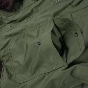 An Iron heart reversible tanker jacket with one side in olive and the other in black,  IHJ-130