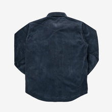 Load image into Gallery viewer, An Iron Heart long-sleeved navy corduroy western shirt with pearl snap fastenings, IHSH-398-Nav