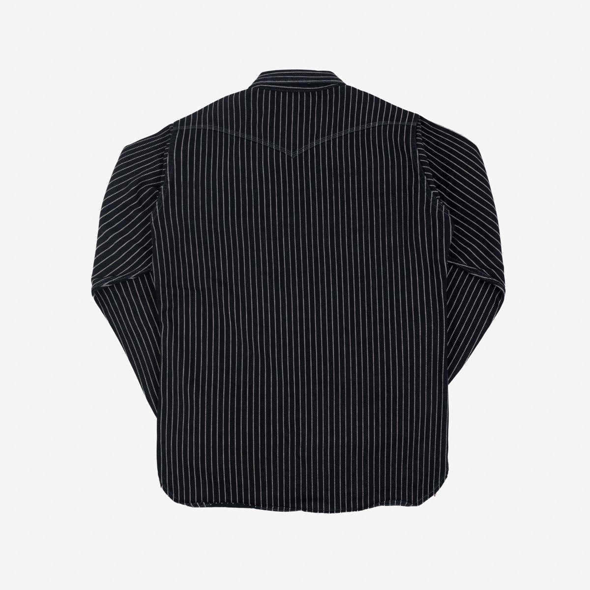 A black Iron Heart Wabash, long-sleeved western-style shirt, 12oz, made in Japan.