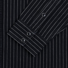 Load image into Gallery viewer, A black Iron Heart Wabash, long-sleeved western-style shirt, 12oz, made in Japan.