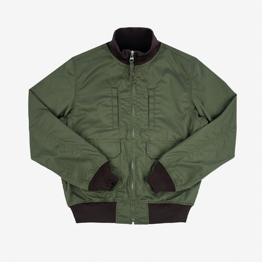 Iron Heart IHJ-130-BLK-NP reversible tanker jacket in olive - front view