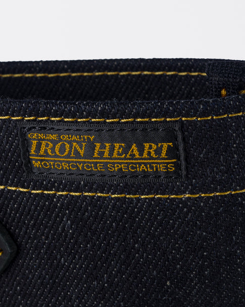 Iron Heart IHE-49 indigo denim tote bag - label and branding detail