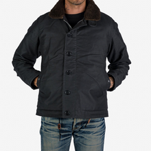 Load image into Gallery viewer, IHM-37-BLK - Oiled Whipcord N1 Deck Jacket - Black