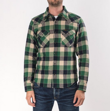 Load image into Gallery viewer, Iron Heart Ultra Heavy Small Block Check Western Shirt in Green