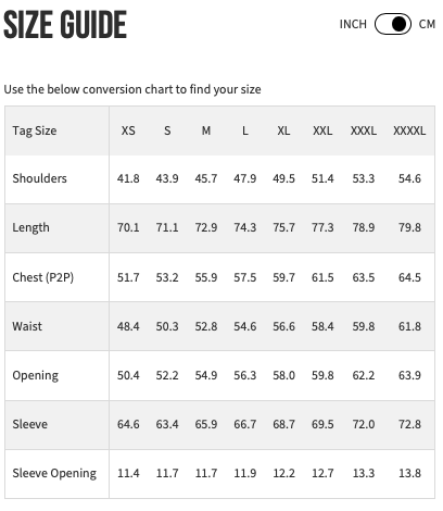 Iron Heart IHSH-435-BLU ultra heavy flannel shirt sizing chart measurements guide