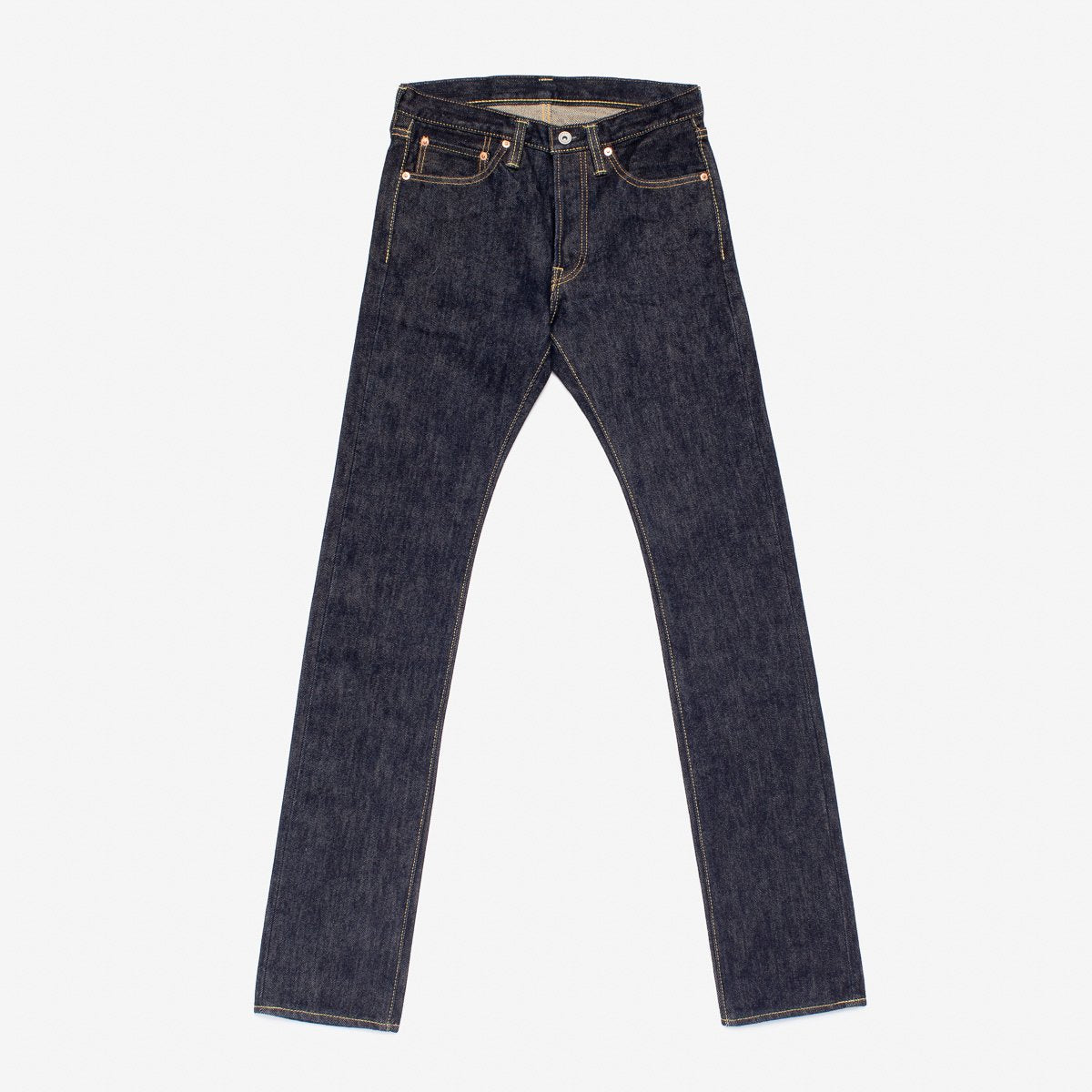 Iron Heart IH-555S-21 21oz selvedge jeans indigo super slim front side view