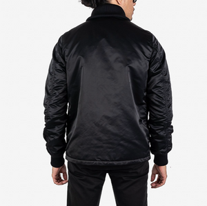 Quilt Lined Nylon Jacket - Black