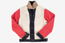 Load image into Gallery viewer, An Iron Heart fleece lined denim jacket with a corduroy collar, featuring multiple pockets and a button-up front.