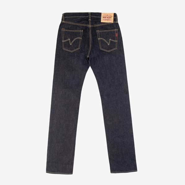 Iron Heart IH-666S-14 14oz selvedge jeans indigo slim straight fit back view